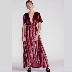 Free People Kara Velvet Wrap Metálica Striped Dress
